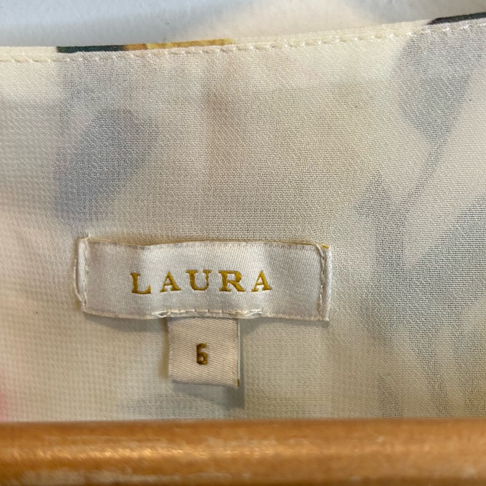 Laura Ruffle Front Floral Print Blouse Cream - Picture 7 of 9